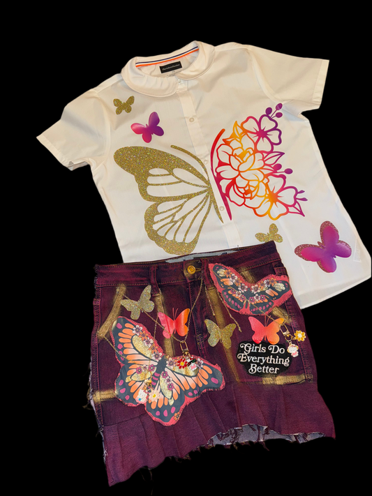Butterfly Junk Skirt Set