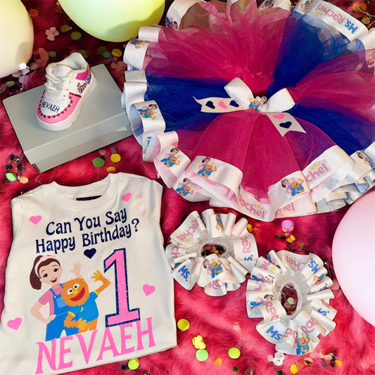 Custom ribbon tutu set with shoes